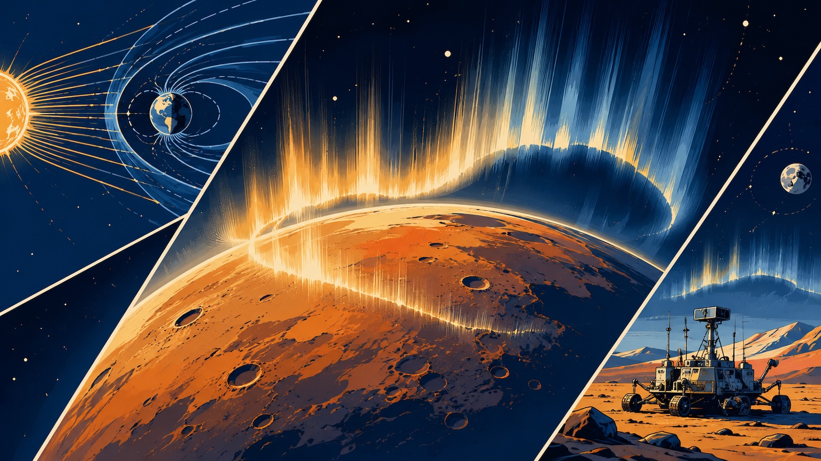 Marslichter entstehen aehnlich wie Polarlichter der Erde