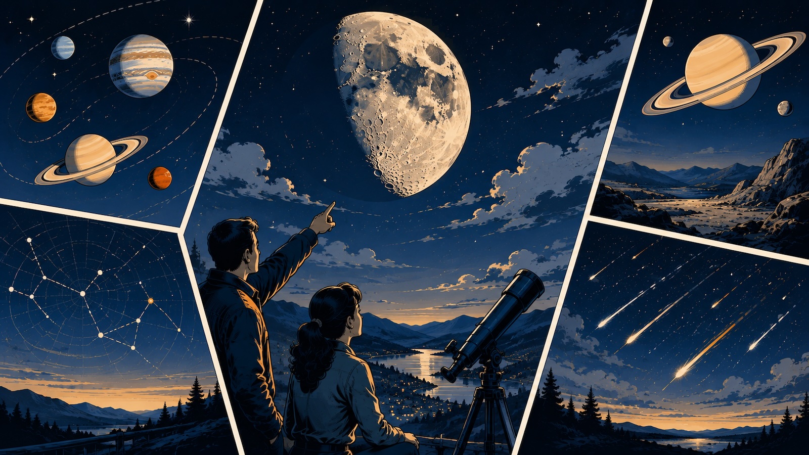 Vollmond und Sternschnuppen ueber Deutschland