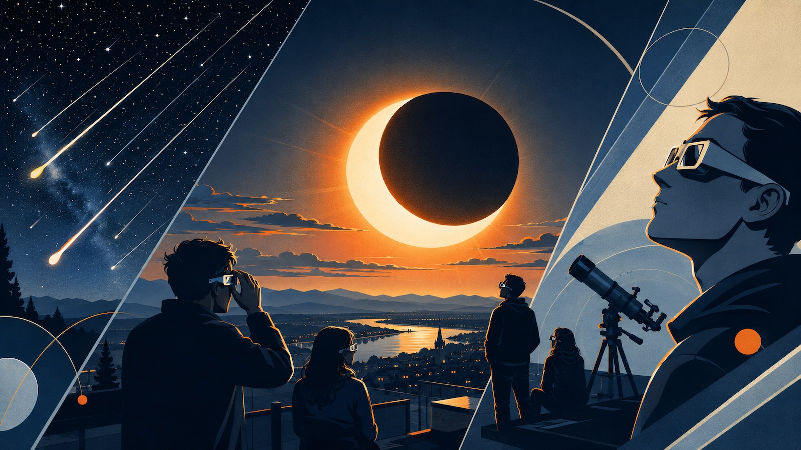 Sonnenfinsternis und Perseiden in einer Nacht