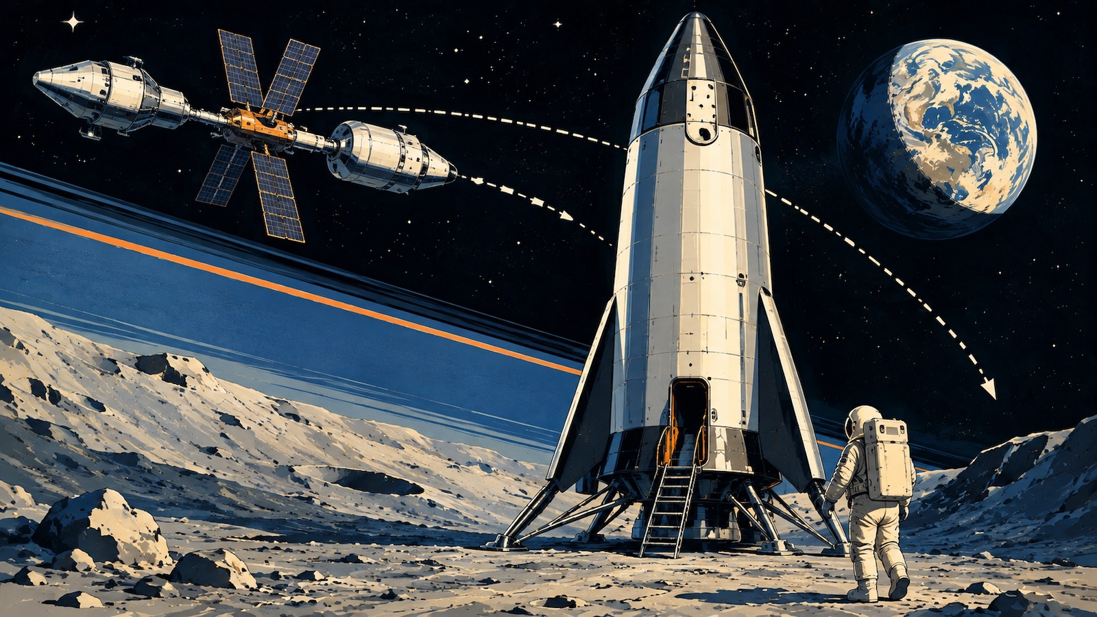 Starship als Mondlander Wie SpaceX Astronauten auf den Mond bringen soll