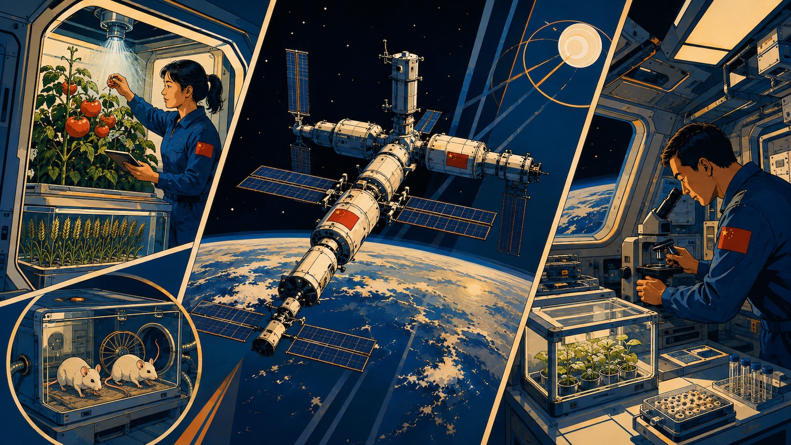 Tiangong-Mission erprobt neue Verfahren für Pflanzen und Maeuse