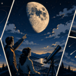 Vollmond und Sternschnuppen ueber Deutschland