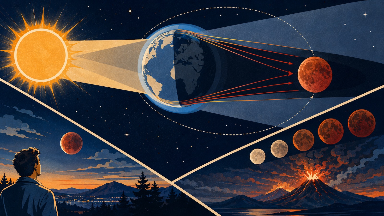 Warum wird der Mond bei einer Mondfinsternis rot