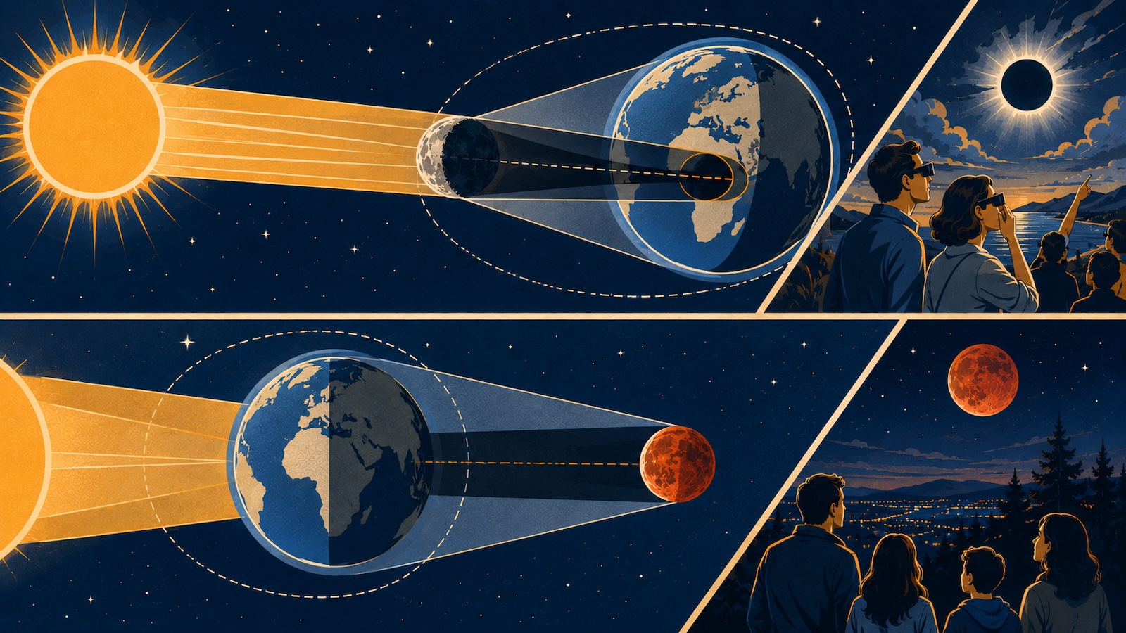 Was ist der Unterschied zwischen Sonnenfinsternis und Mondfinsternis
