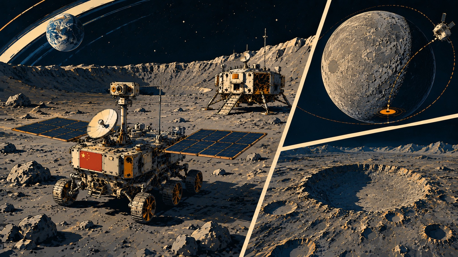 Yutu-2 Chinas Rover auf der Rueckseite des Mondes